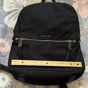 Michael Kors Black Nylon Backpack with Gold Hardware